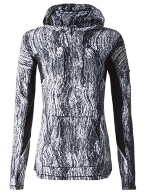 Lululemon Runbeam Hoodie Longsleeve Texture Twist White Black Size 8